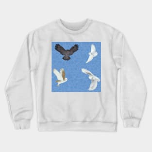 Soaring Owls Blue Crewneck Sweatshirt